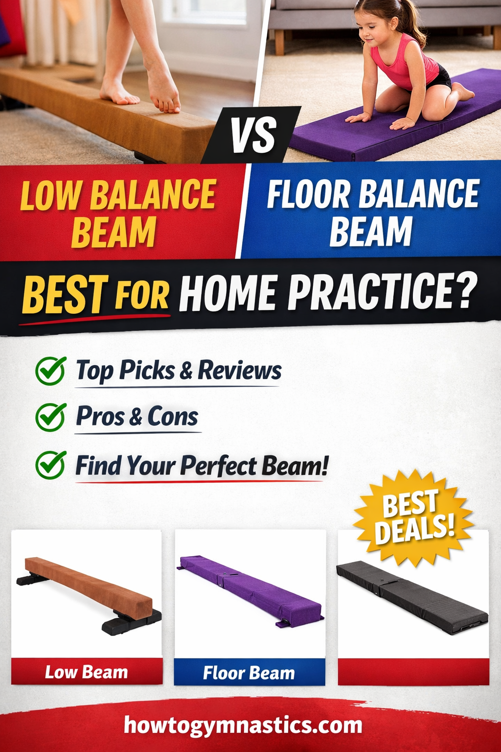 Low Balance Beam vs Floor Balance Beam for Home Practice